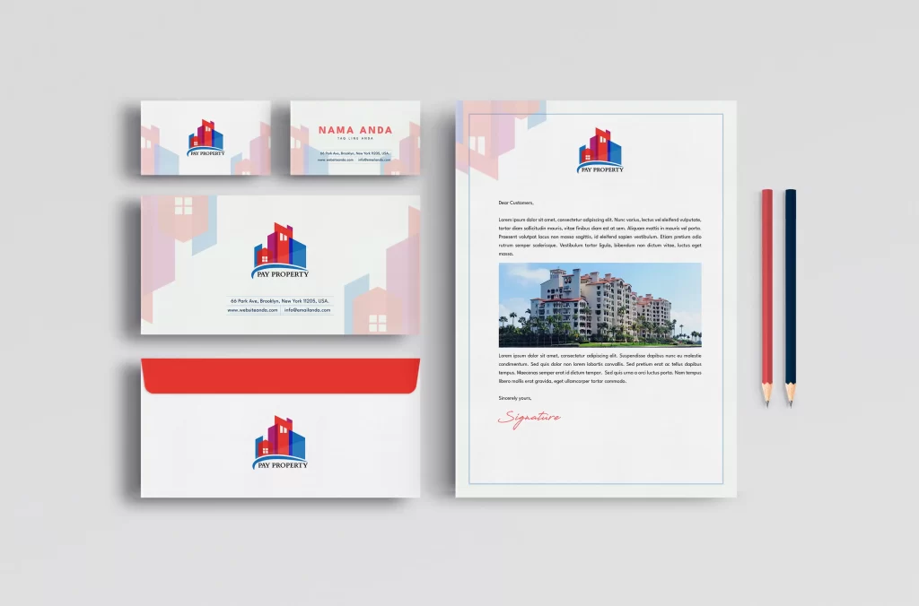 Mock Up Kartu Nama, Kop Surat dan Amplop